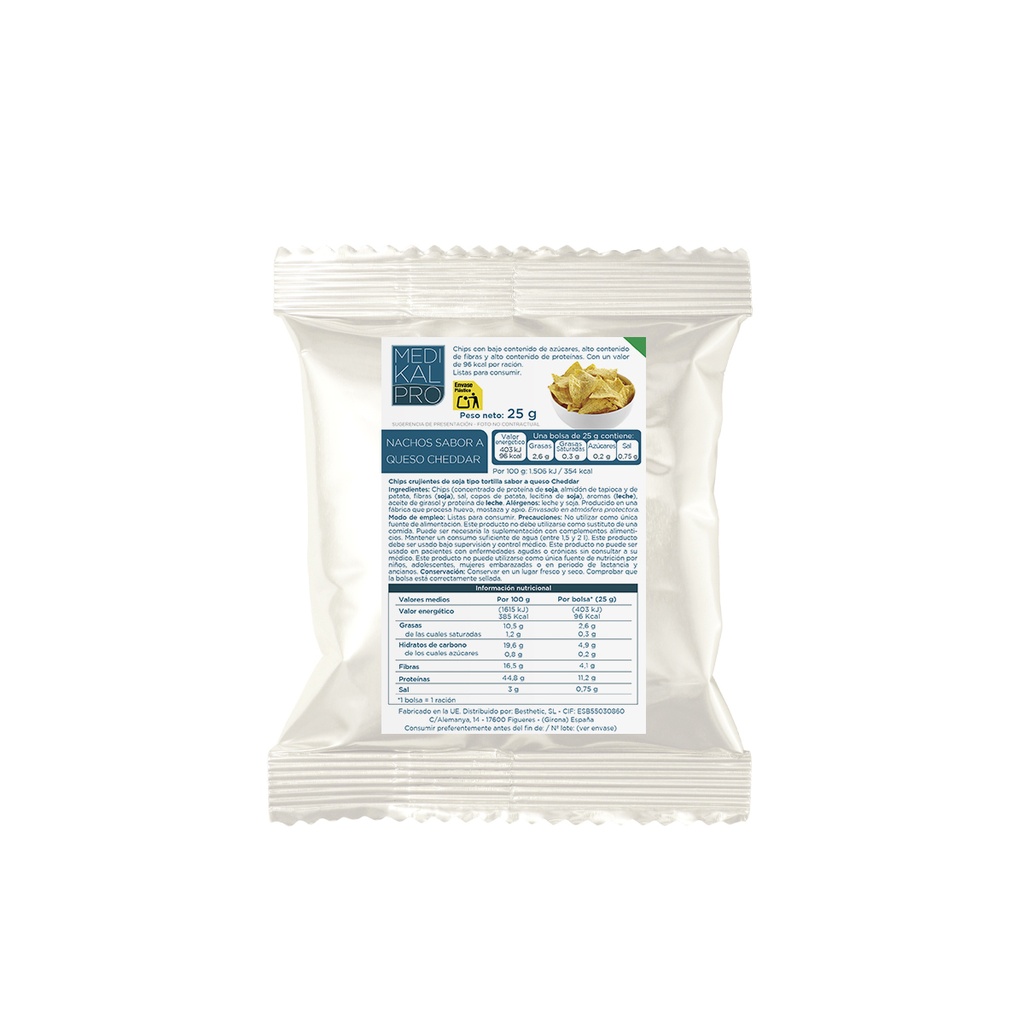 Nachos de queso cheddar (1ud)