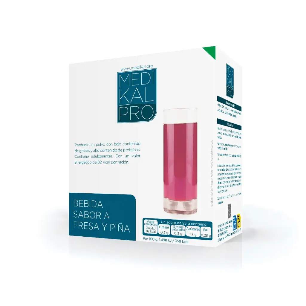 Bebida sabor a fresa y piña (7uds)