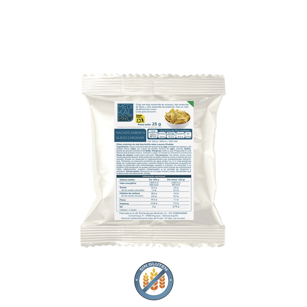 Nachos de queso cheddar (1ud)