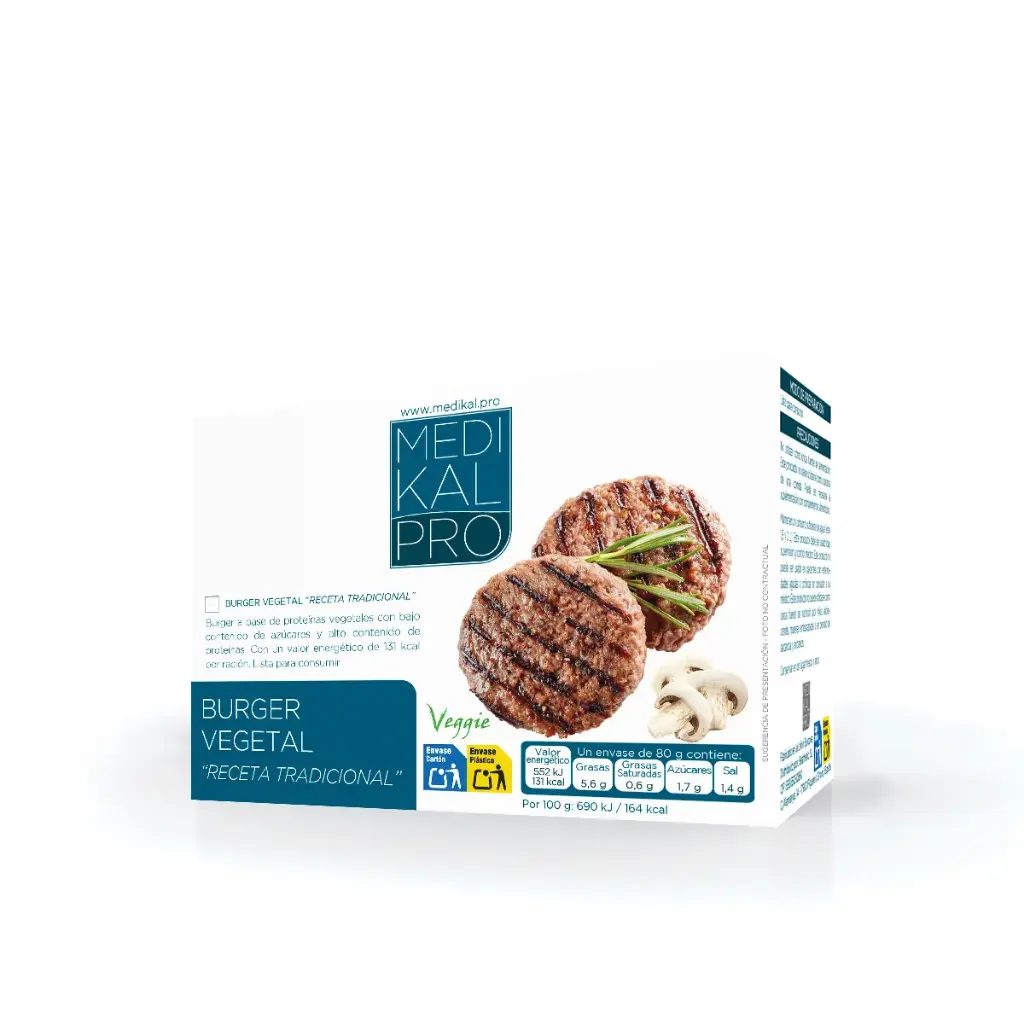 Burger vegetal receta tradicional (3 uds)