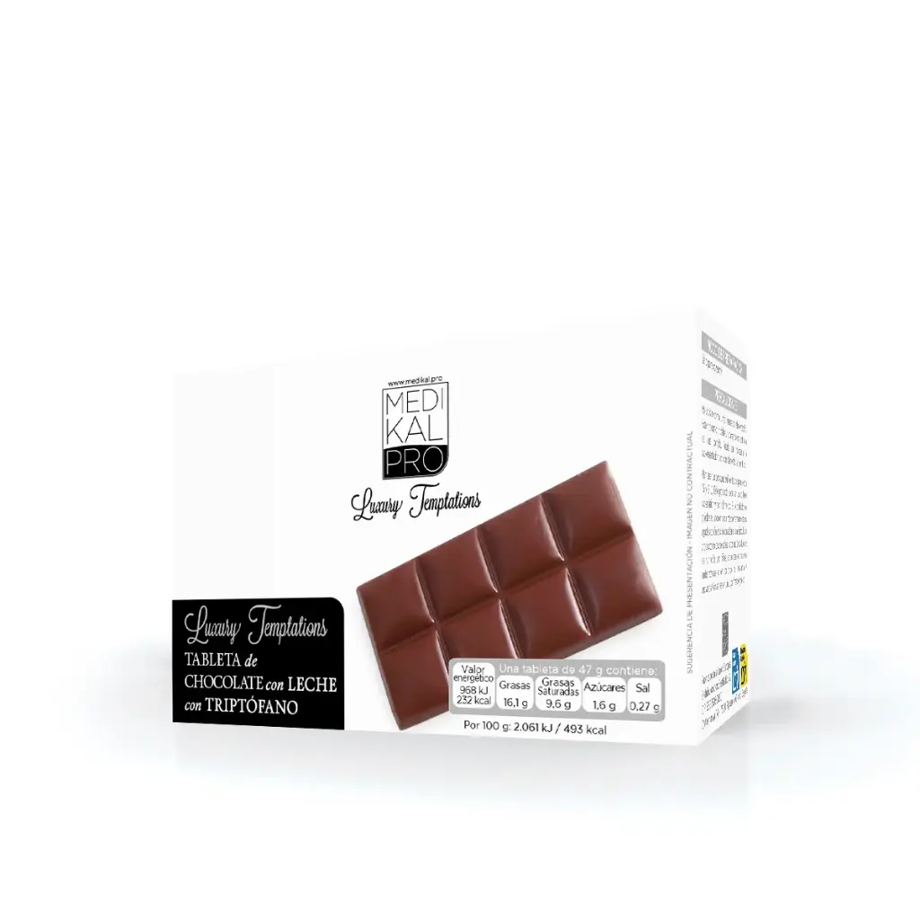Tableta de chocolate con leche con triptófano (4uds)